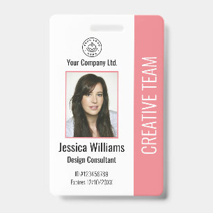 Modernes Firmenlogo Foto Pink Mitarbeiter-ID-Auswe Ausweis