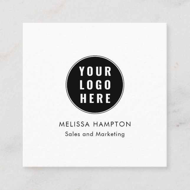 Modernes Firmenlogo und Mitarbeiter Quadratische Visitenkarte (Vorderseite)