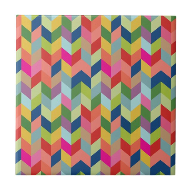 Modernes Fischgrätenmuster-Muster Fliese (Vorderseite)