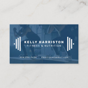 Modernes Fitness Trainer Marine Blue Foto Visitenkarte