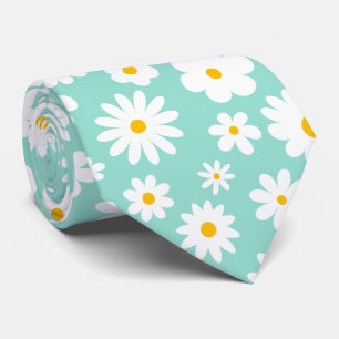 Modernes Flachbild-Graphic Daisy Robin's Egg Blue Krawatte