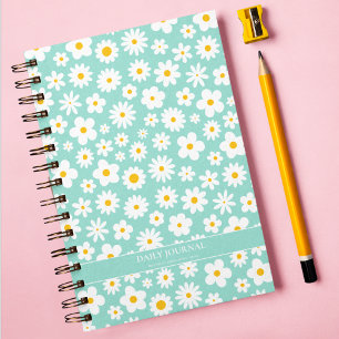 Modernes Flachbild-Graphic Daisy Robin's Egg Blue Notizbuch