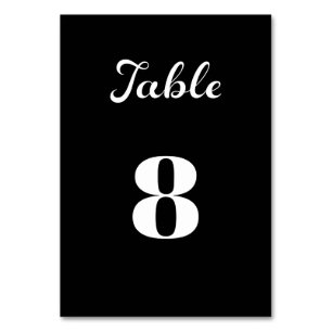 Modernes Flair Script Minimalistisch Black Wedding Tischnummer