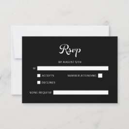 Modernes Flair Script Minimalistisch White Wedding RSVP Karte
