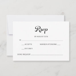 Modernes Flair Script Minimalistisch White Wedding RSVP Karte
