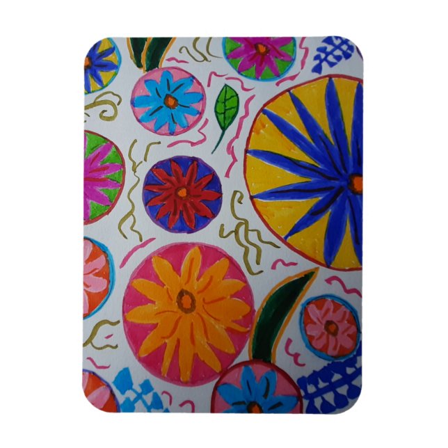 Modernes, flexibles Blumenmotiv Magnet (Vertikal)