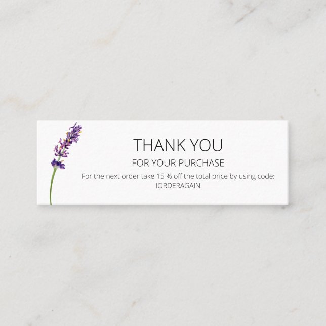 Modernes Flora Danke Business Card Mini Visitenkarte (Vorderseite)