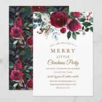 Modernes, florales Burgunder Weihnachtsfest-Party