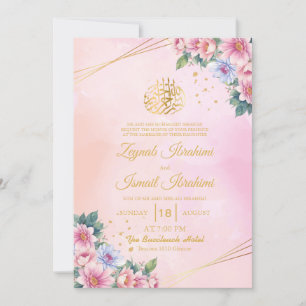 Modernes florales Gold bildet einen Rahmen für isl Einladung