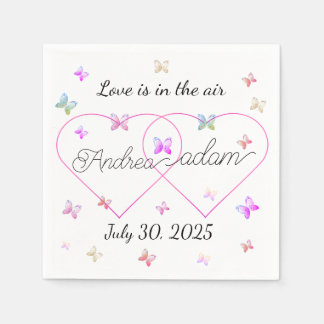 modernes Flugschmetterlingsherz Serviette