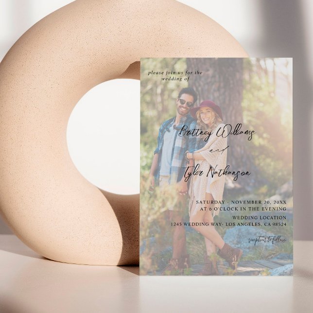 Modernes Foto 12 Vertikale Hochzeit Einladung (Von Creator hochgeladen)