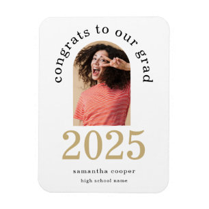 Modernes Foto 2024 Grad Weiße Ankündigung Magnet