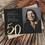 Modernes Foto 50. Geburtstag Einladung<br><div class="desc">Einfache moderne Foto 50. Geburtstag Einladung. Klicken Sie auf die Schaltfläche Bearbeiten/Personalisieren,  um dieses Design anzupassen.</div>