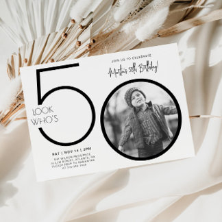 Modernes Foto 50. Geburtstagsfeier Einladung