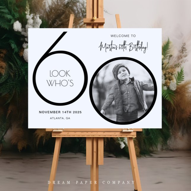 Modernes Foto 60. Geburtstag Begrüßungszeichen Poster (Von Creator hochgeladen)