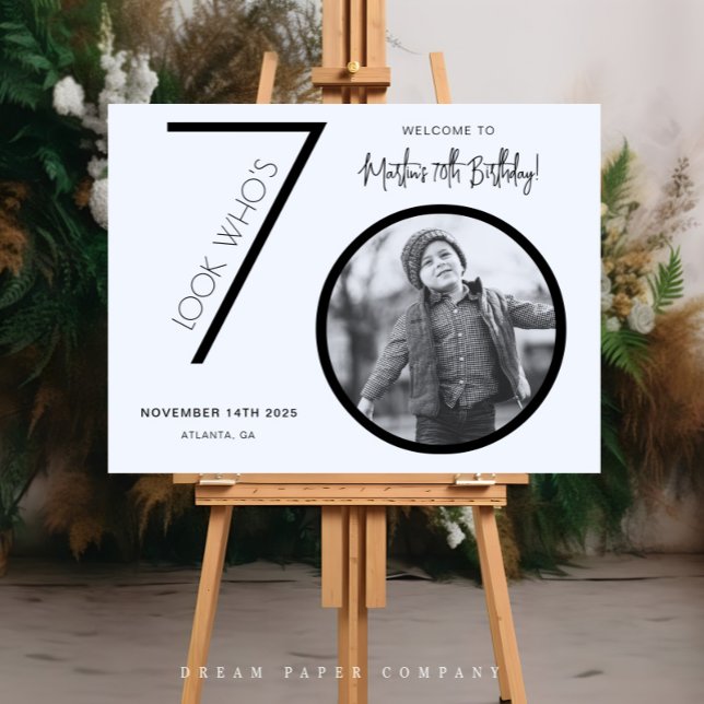 Modernes Foto 70. Geburtstag Begrüßungszeichen Poster (Von Creator hochgeladen)