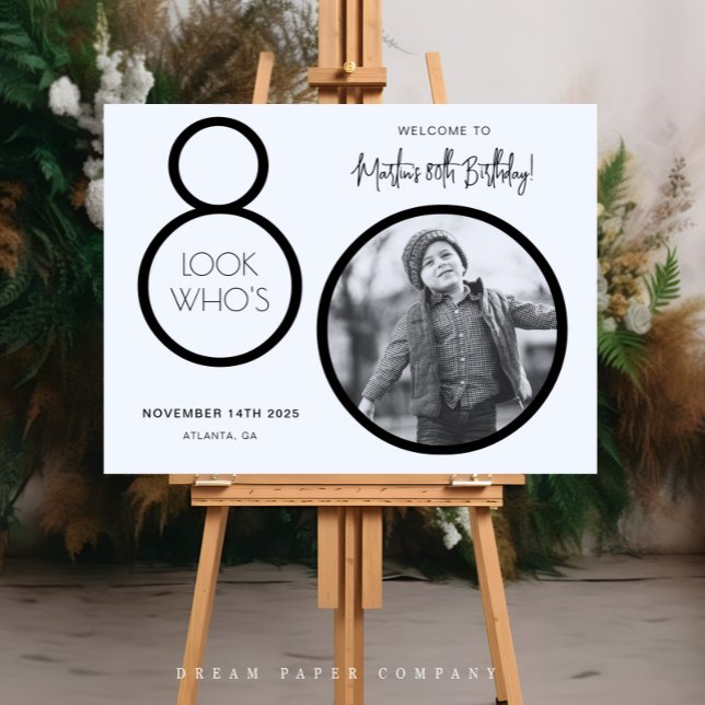 Modernes Foto 80. Geburtstag Begrüßungszeichen Poster (Von Creator hochgeladen)