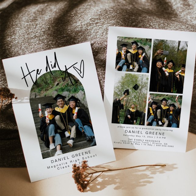 Modernes Foto Abschluss Ankündigung Party laden (Von Creator hochgeladen)