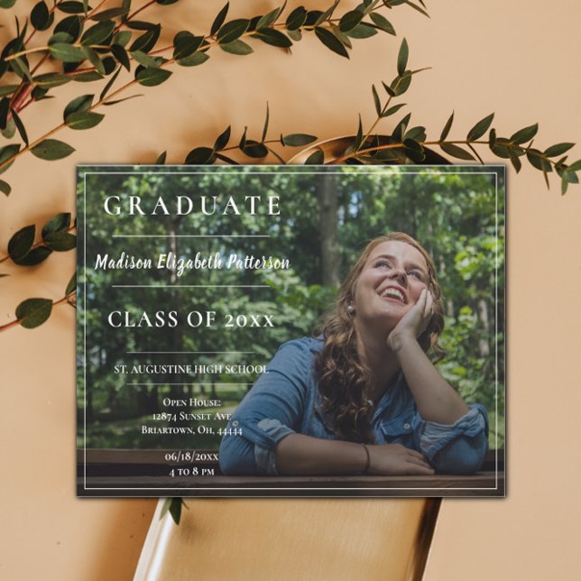 Modernes Foto Abschluss Open House Einladung (Von Creator hochgeladen)