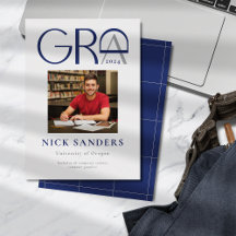 Modernes Foto Abschluss Uni Grau Blau