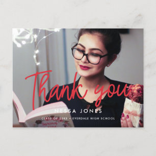 Modernes Foto Abschluss Vielen Dank Postkarte