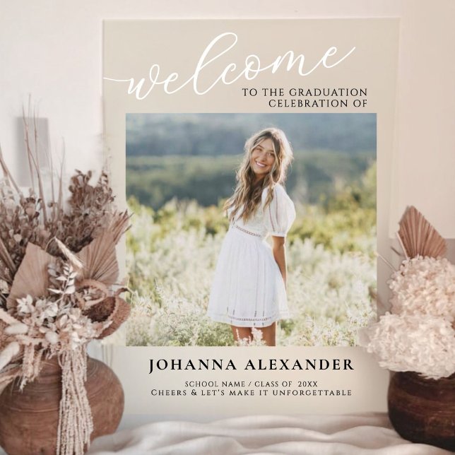 Modernes Foto Abschluss Willkommen Acrylschild (Von Creator hochgeladen)