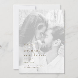 Modernes Foto aus Gold und Weiß mit B/W Save the D Save The Date