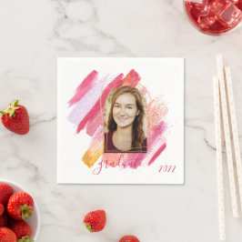 Modernes Foto aus rosa und goldgelben Abschlüssen Serviette