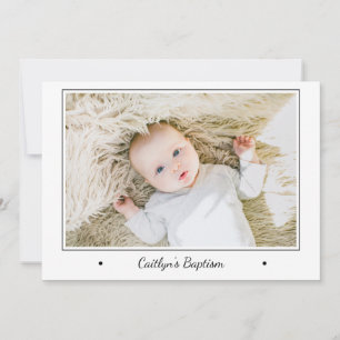 Modernes Foto Baby Christening Taufe Einladung