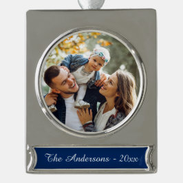Modernes Foto Banner-Ornament Silber