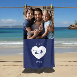 Modernes Foto Bester Vater je Blau Strandtuch