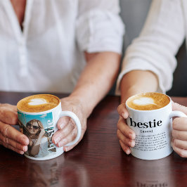 Modernes Foto Bestie bedeutet beste Freunde Kaffeetasse