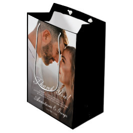 Modernes Foto Black Wedding Vielen Dank Mittlere Geschenktüte