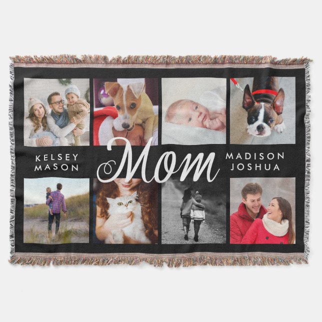 Modernes Foto - Blanket für Mama | Schwarz und Wei Decke (Vorderseite)