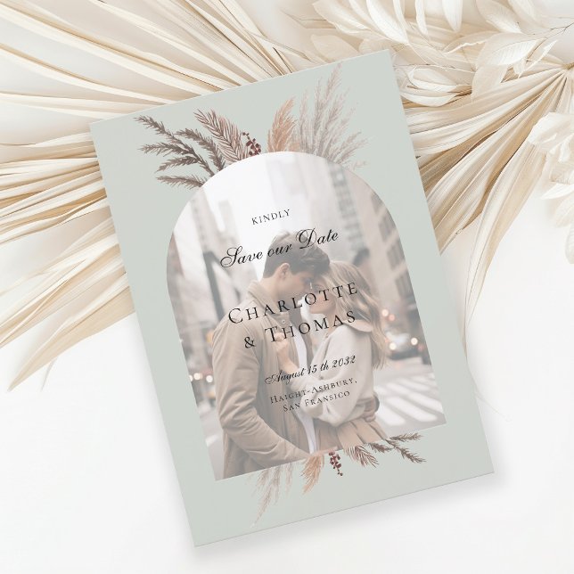 Modernes Foto Boho Pampasgras Einladung (Von Creator hochgeladen)