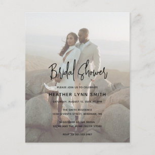Modernes Foto Budget Bridal Dusche Einladung Flyer