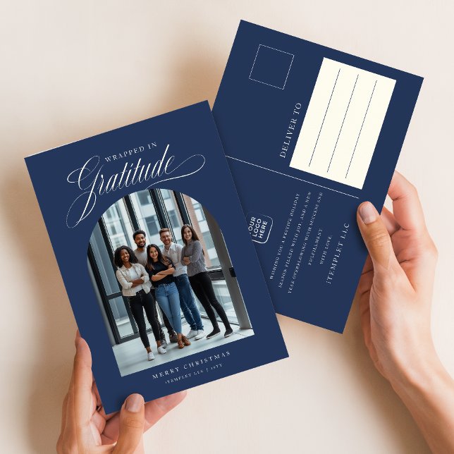 Modernes Foto Business Weihnachtsfest Postkarte (Von Creator hochgeladen)