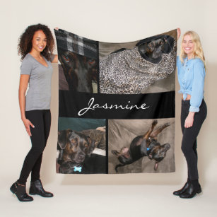 Modernes Foto Collage   Fleece Dog Blanket