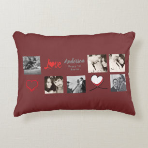 Modernes Foto Collage Geschenk - Hochzeit, Jahrest Zierkissen