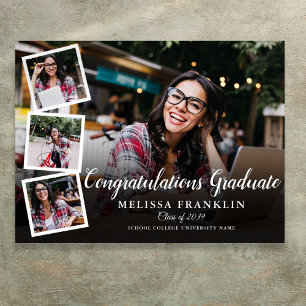 Modernes Foto Collage Graduation Party-Zeichen Poster