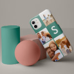 Modernes Foto Collage hellgrün erste Monogramm Case-Mate iPhone 14 Hülle<br><div class="desc">Modernes Foto Collage hellgrün erste monogramm Design. Ein modernes Design Multi-Foto Design. Ändern Sie die Farbe,  um sie anzupassen. Teil einer Sammlung.</div>