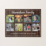 Modernes Foto-Collage mit Monogramm 8 Fotos<br><div class="desc">Familiäre Foto Collage von 8 Fotos mit Monogramm Puzzle. Sie können es personalisieren und Ihre schönsten Fotos und Namen und Text hinzufügen. Großer Spaß !</div>