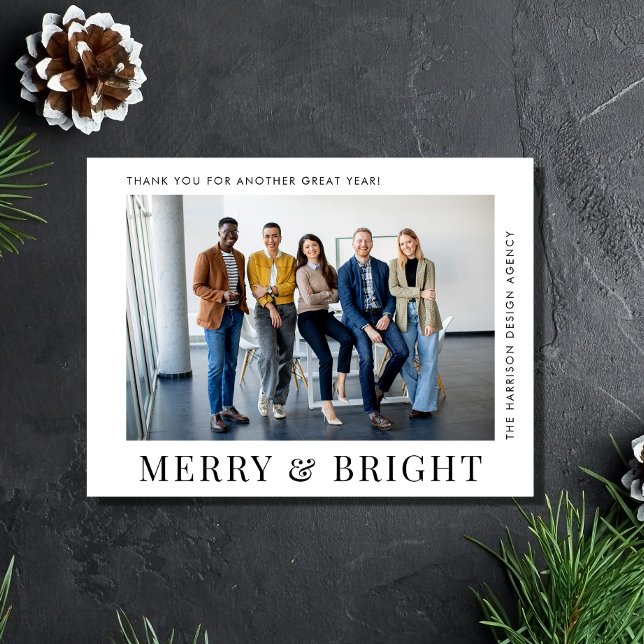 Modernes Foto Corporate Business Weihnachten (Spread the joy of the season and strengthen business relationships with our photo holiday postcard)