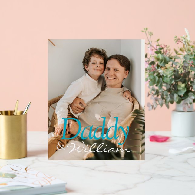 Modernes Foto Daddy & Baby Name Keepake Acrylschild (Hochzeit)