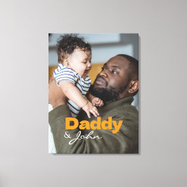 Modernes Foto Daddy & Son Name Keepake Leinwanddruck