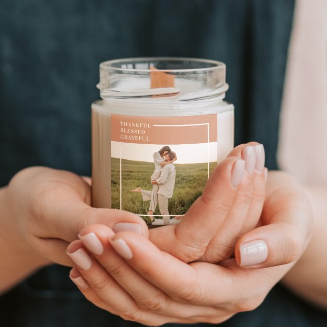 Modernes Foto | Dankbar gesegnet dankbar Quadratischer Aufkleber (Von Creator hochgeladen)