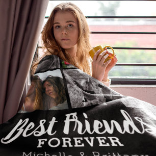 Modernes Foto der besten Freunde Fleecedecke
