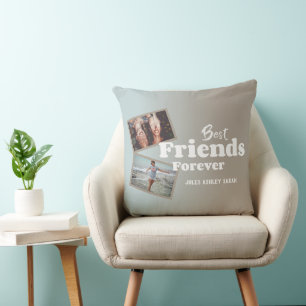 Modernes Foto der besten Freunde für immer Kissen