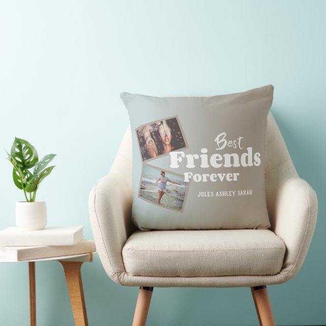 Modernes Foto der besten Freunde für immer Kissen (Stuhl )