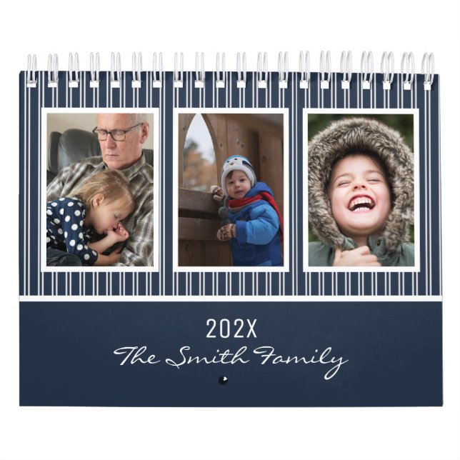 Modernes Foto der einfachen 2023-Familie nach Maß Kalender (Titelbild)